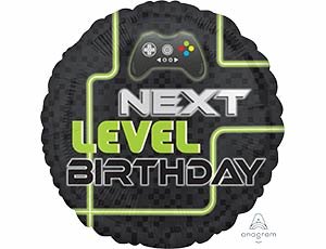 Шар фольгированный с гелием Next level День рождения, круг 45 см 