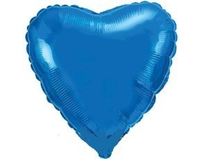 Сердце синее фольгированное с гелием, 45 см
