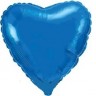 Сердце синее фольгированное с гелием, 45 см