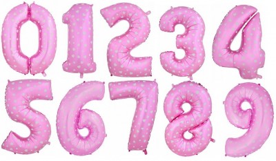 Фольгированный шар цифра Розовая с сердечками, 102 см, с гелием