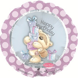 Me to you Мишка с подарками С днем рождения, фольгированный шар с гелием, круг 45 см