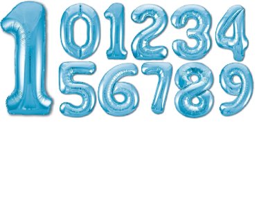 Шар цифра с гелием голубая, фигура 102 см 
