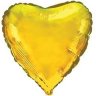 Сердце золотое, фольгированный шар с гелием, 60 см
