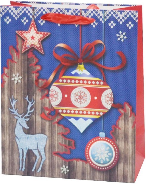 Пакет подарочный, Новогодний декор, с блестками, 44*31*12 см