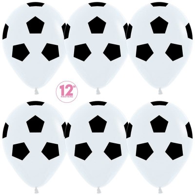 Футбольные мячи белые, воздушный шар с гелием, латексный, 30 см