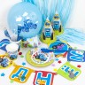 Воздушный шар с гелием с Днем Рождения (синий трактор), ассорти, пастель, рисунок шелкография, 30 см 