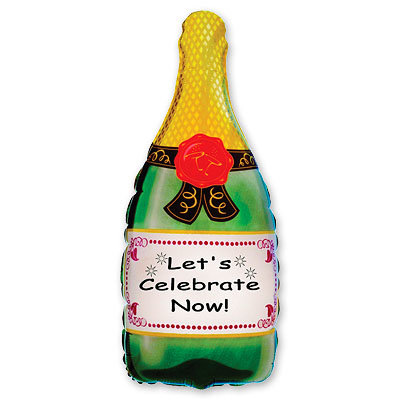 Бутылка шампанского, фольгированный шар, фигура 80 см
