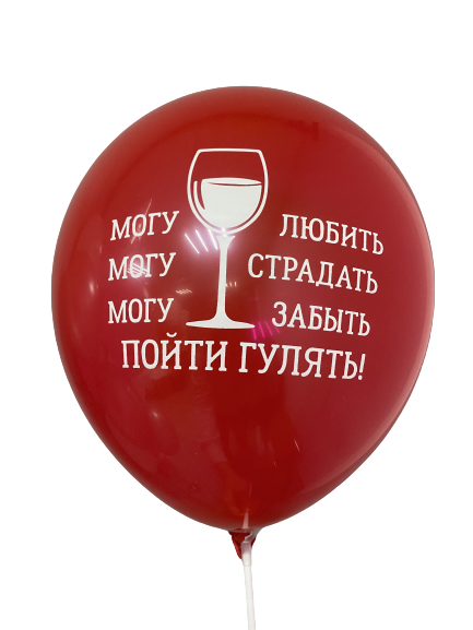 Шары с приколами Могу любить, могу страдать, могу забыть, пойти гулять!, воздушные в гелием, 30 см