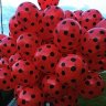 Красные в черный горошек, латексные шары с гелием, 35 см