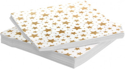 Салфетки Золотые звезды, бумажные, 33 см, 20шт