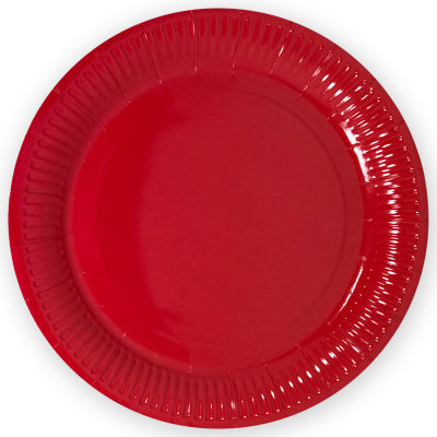 Тарелки красные однотонные 23 см 6 шт  