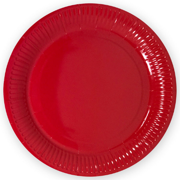 Тарелки красные однотонные 23 см 6 шт  
