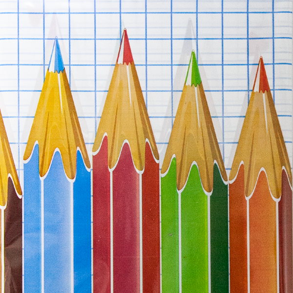 Скатерть полиэтиленовая одноразовая Цветные карандаши, 120х180 см.