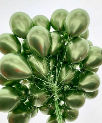 Воздушные шары Хром лайм, латексные шары с гелием, 30 см