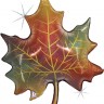 Шар 89 см Фигура, Осенний лист, Голография, с гелием