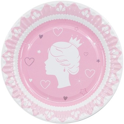 Тарелка бумажная Принцесса розовая, 6 шт , 17 см