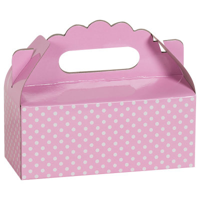 Коробка для сладостей Точки розовый 