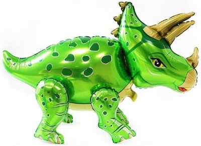 Динозавр Трицератопс зеленый, надувная ходячая игрушка, 91 см   