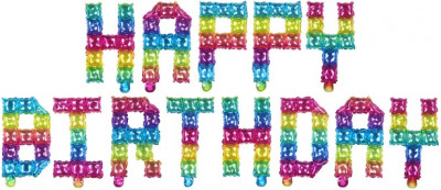 Надувная надпись из шаров-букв Happy Birthday Лего