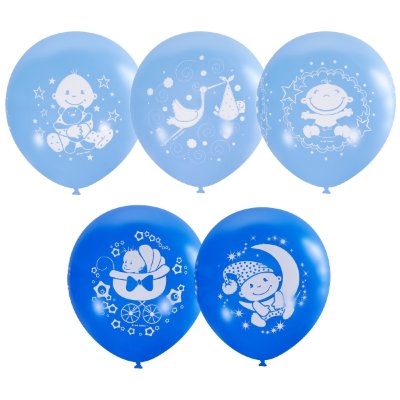 С днем рождения малыш, шары воздушные гелиевые на выписку, латексные 30 см