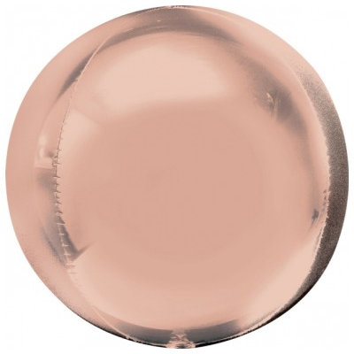 Сфера Металлик Розовое золото, фольгированный шар с гелием,  16" (41 см)