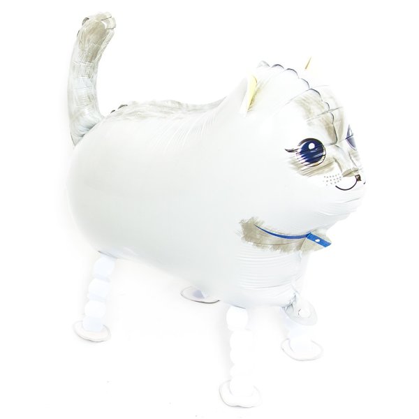Кошка, ходячий шар фигура с гелием, белый.