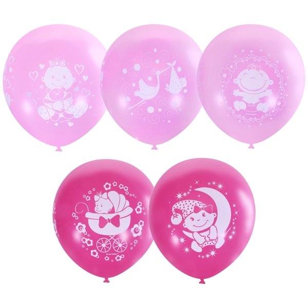 С днем рождения малышка, шары воздушные гелиевые на выписку, латексные 30 см
