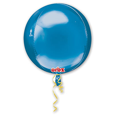 Сфера Металлик Синяя, фольгированный шар с гелием 16" (41 см)  