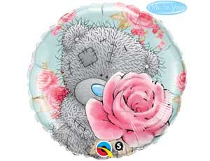 Me to you С днем рождения, розовые розы, фольгированный шар с гелием, круг 45 см 