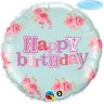 Me to you С днем рождения, розовые розы, фольгированный шар с гелием, круг 45 см 