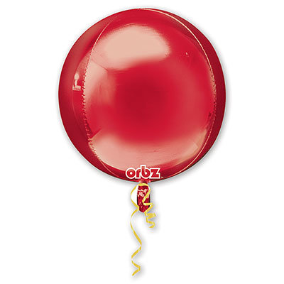 Сфера Металлик Красная, фольгированный шар с гелием 16" (41 см)  