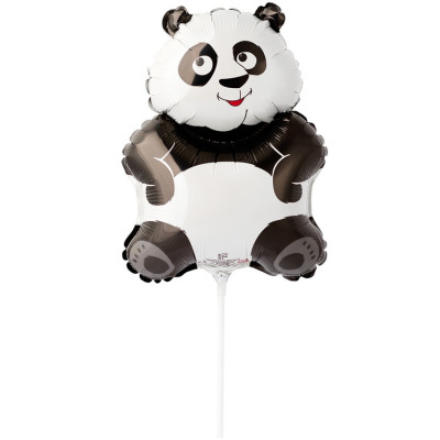 Шар на палочке Панда, мини-фигура из фольги, с воздухом    