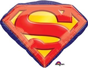 Супермен эмблема, фольгированный шар с гелием, фигура 66х50 см